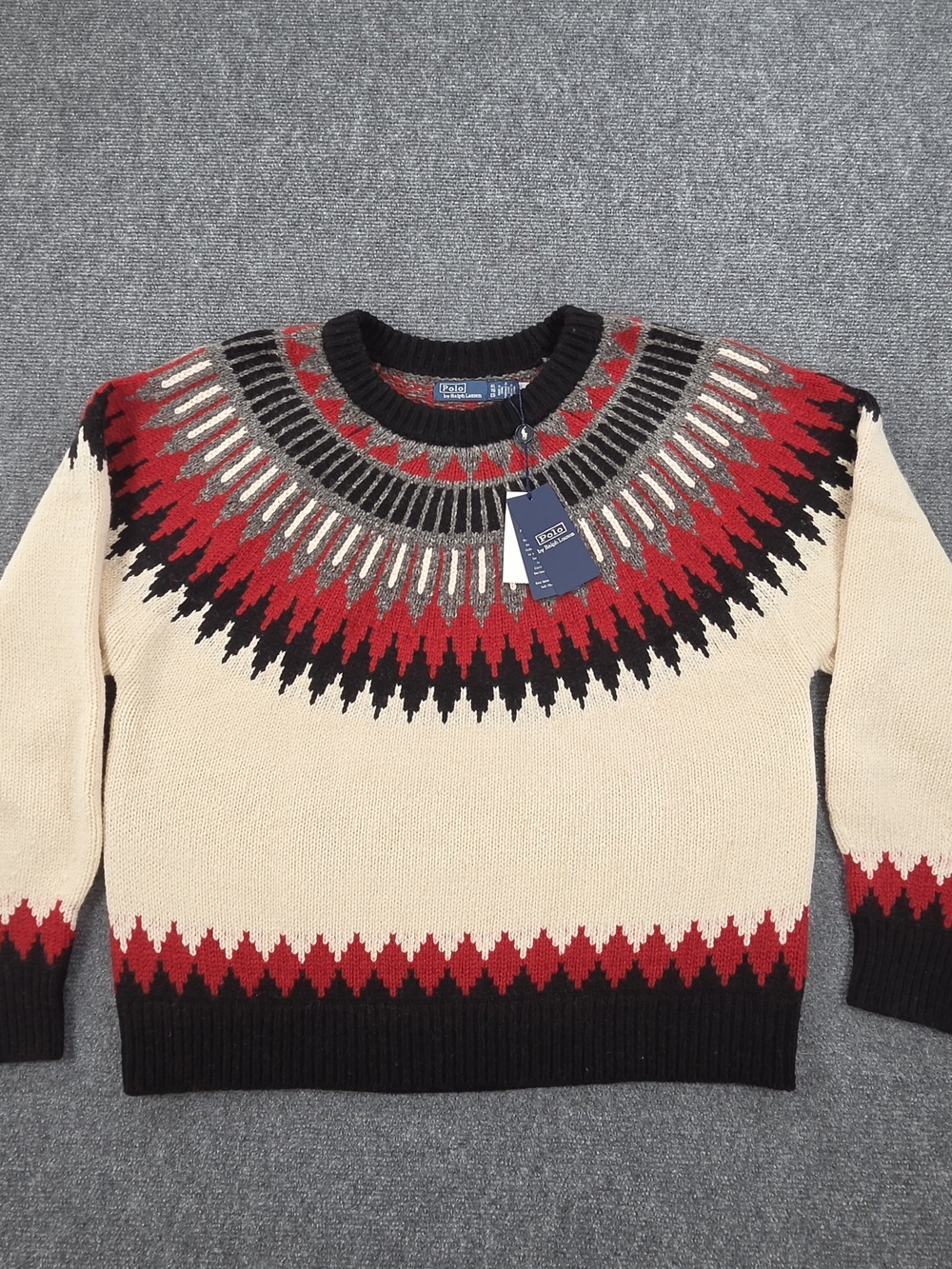 NWT Polo Ralph Lauren Fair Isle Sweater Wool Cashmere Women's Size XL $528